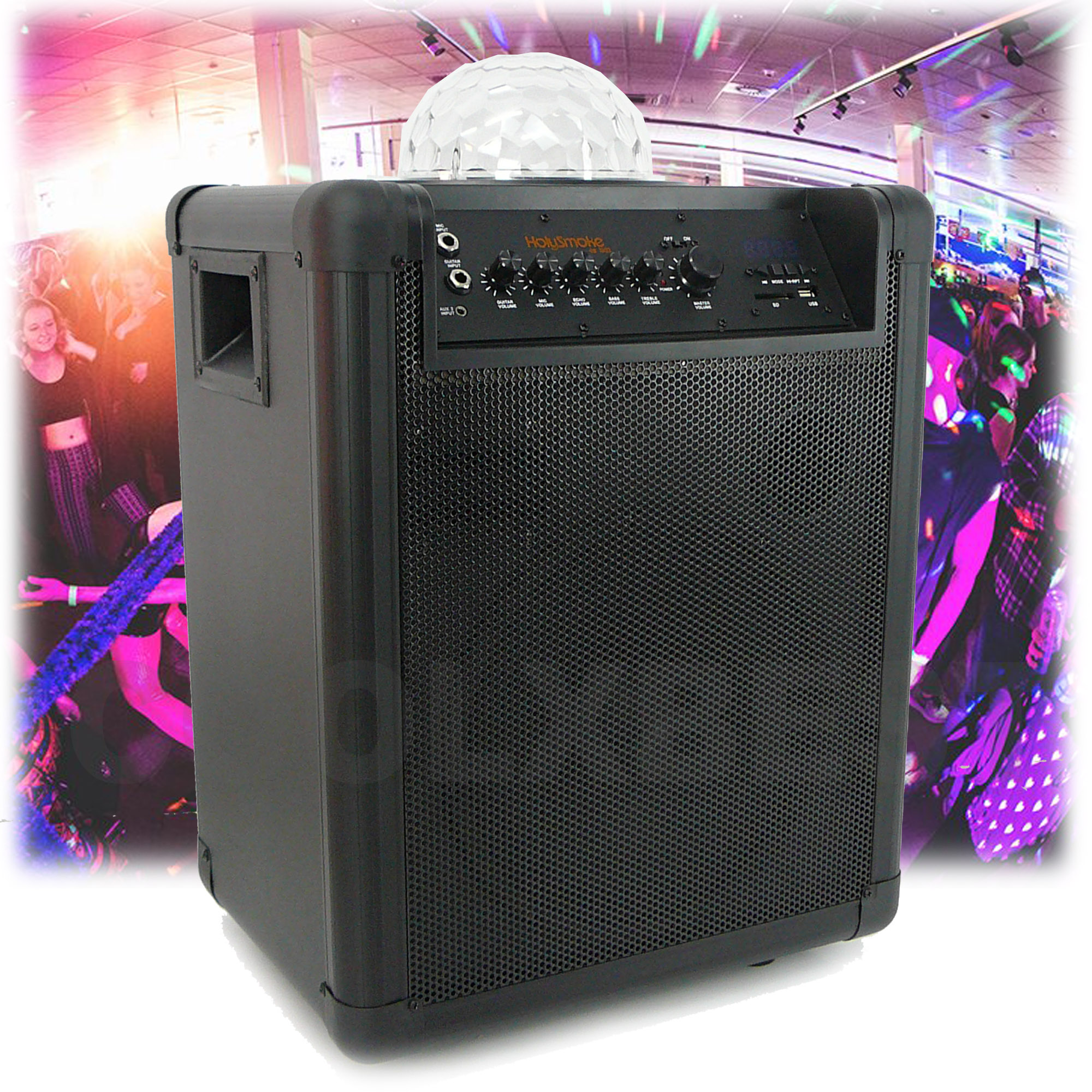 NEW HOLYSMOKE iDISCO V2 LARGE PARTY BLUETOOTH SPEAKER DISCO LIGHT SD