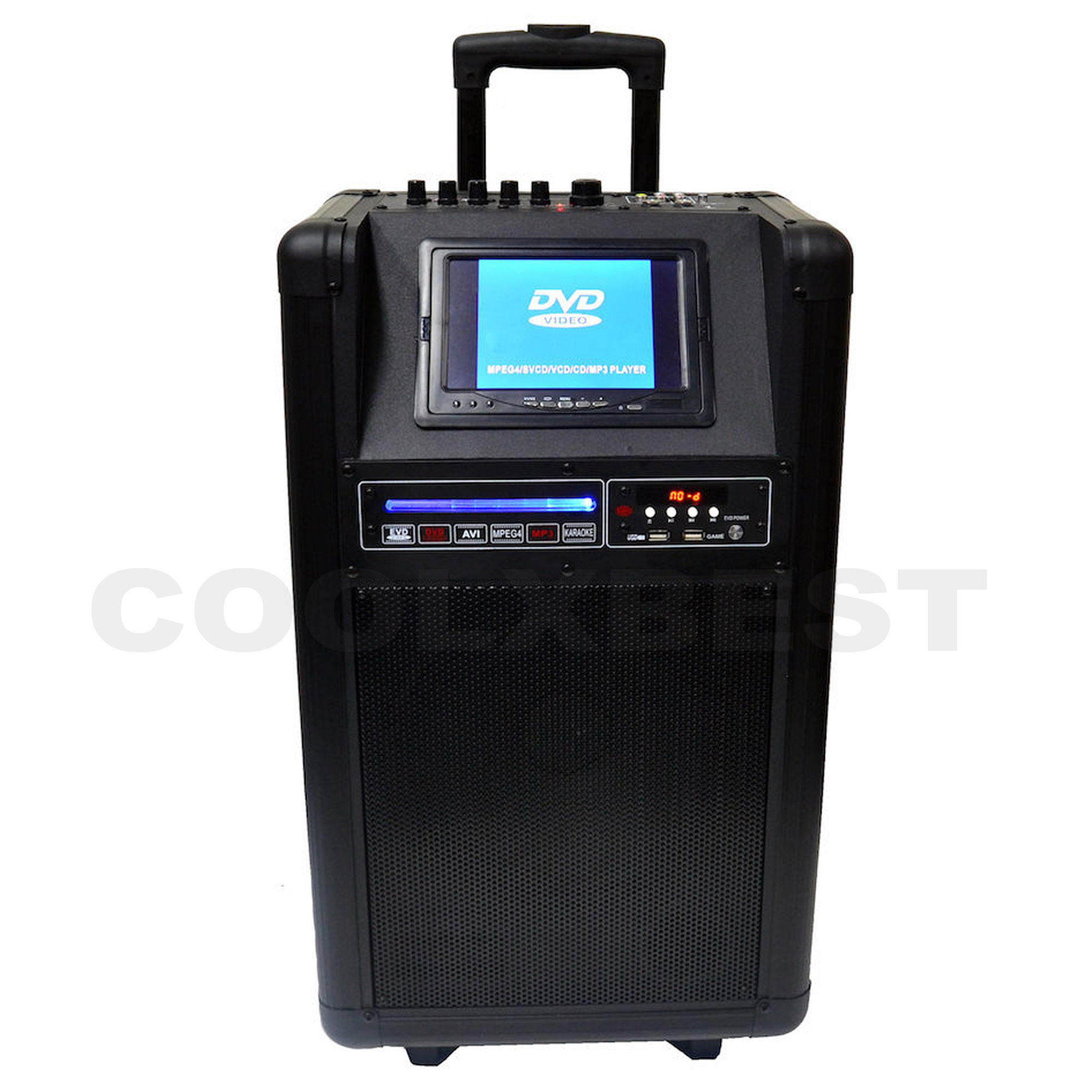 HOLYSMOKE PORTABLE KARAOKE PARTY MACHINE with WIRELESS MIC 7" LCD