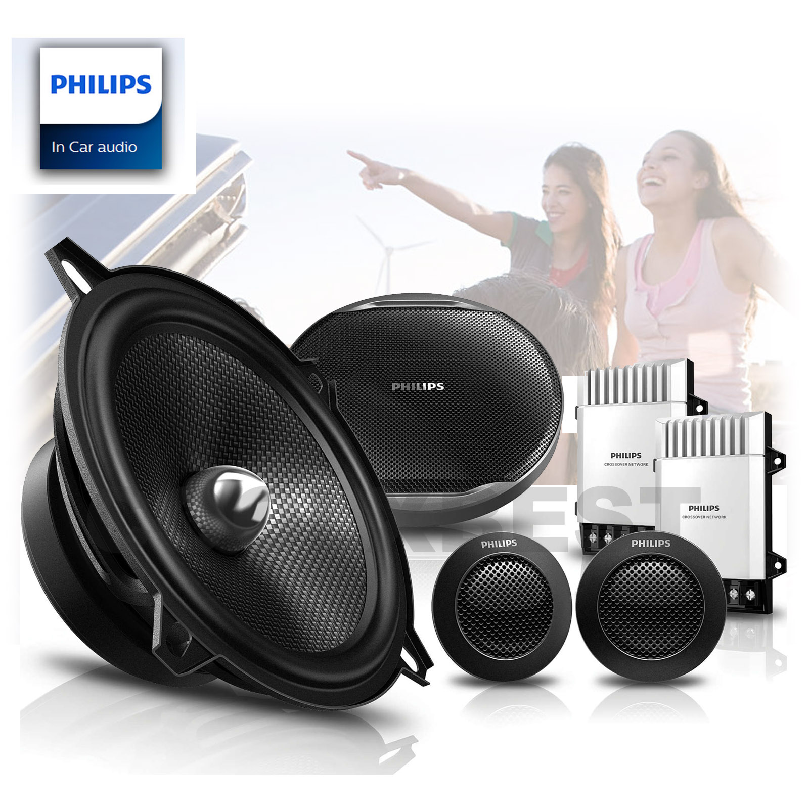 NEW PHILIPS 5.25" COMPONENT SPLIT CAR SPEAKER SYSTEM 2 WAY 210W CSP550